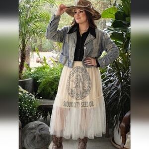BRAND NEW Jaded Gypsy Sioux City Skirt Layered Tulle Maxi Skirt